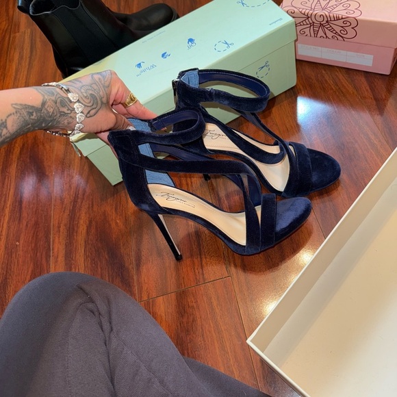 Vince Camuto Midnight Blue Strappy Heels - Picture 3 of 8